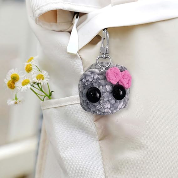 Sad hamster meme plush keychain with music