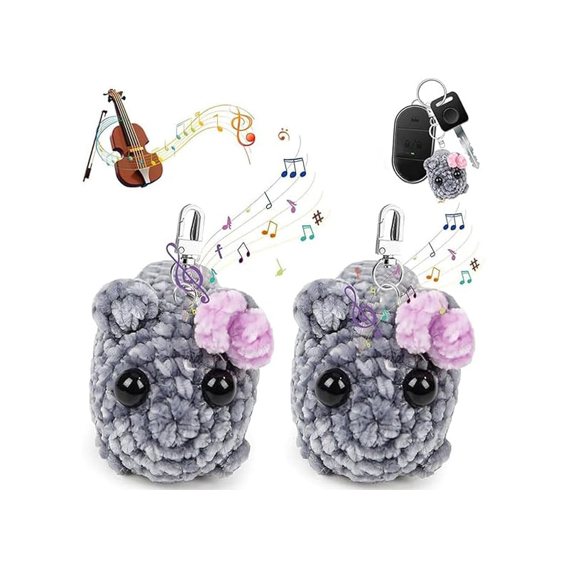 Sad hamster meme plush keychain with music