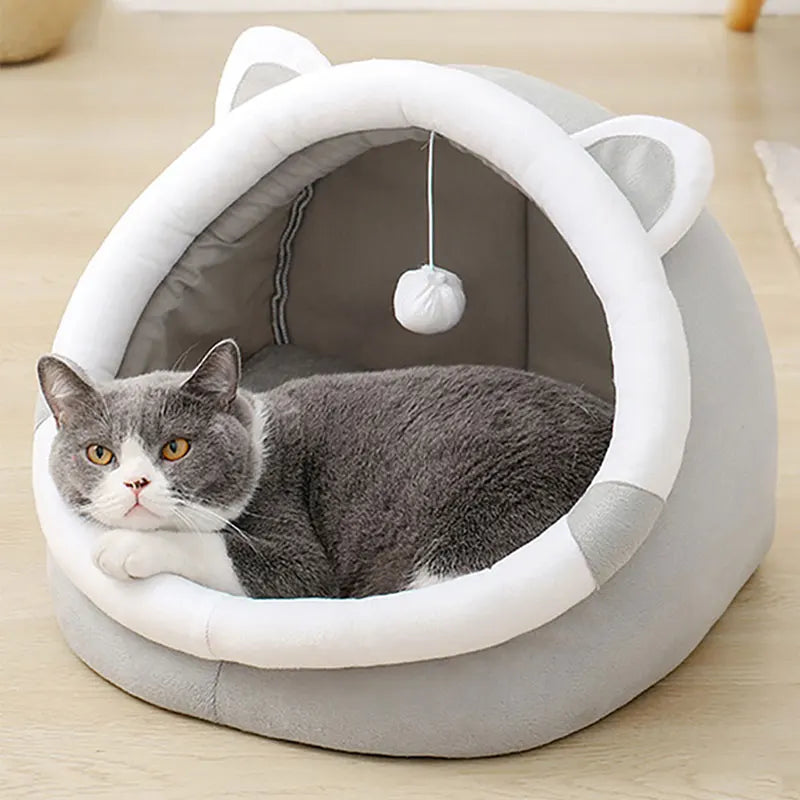 Cat / Dog soft cozy bed with toy