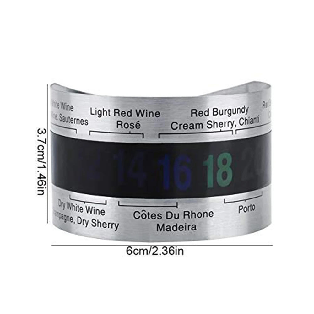 Wine collar thermometer with LCD display