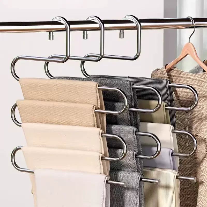 Stainless steel multi trouser 5 layers hanger