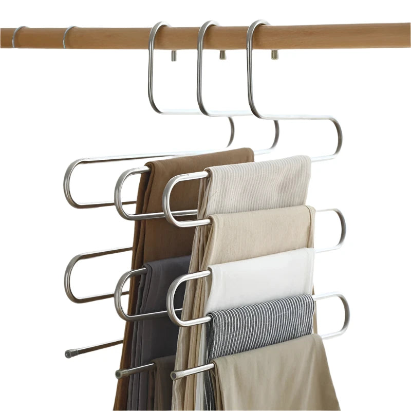Stainless steel multi trouser 5 layers hanger