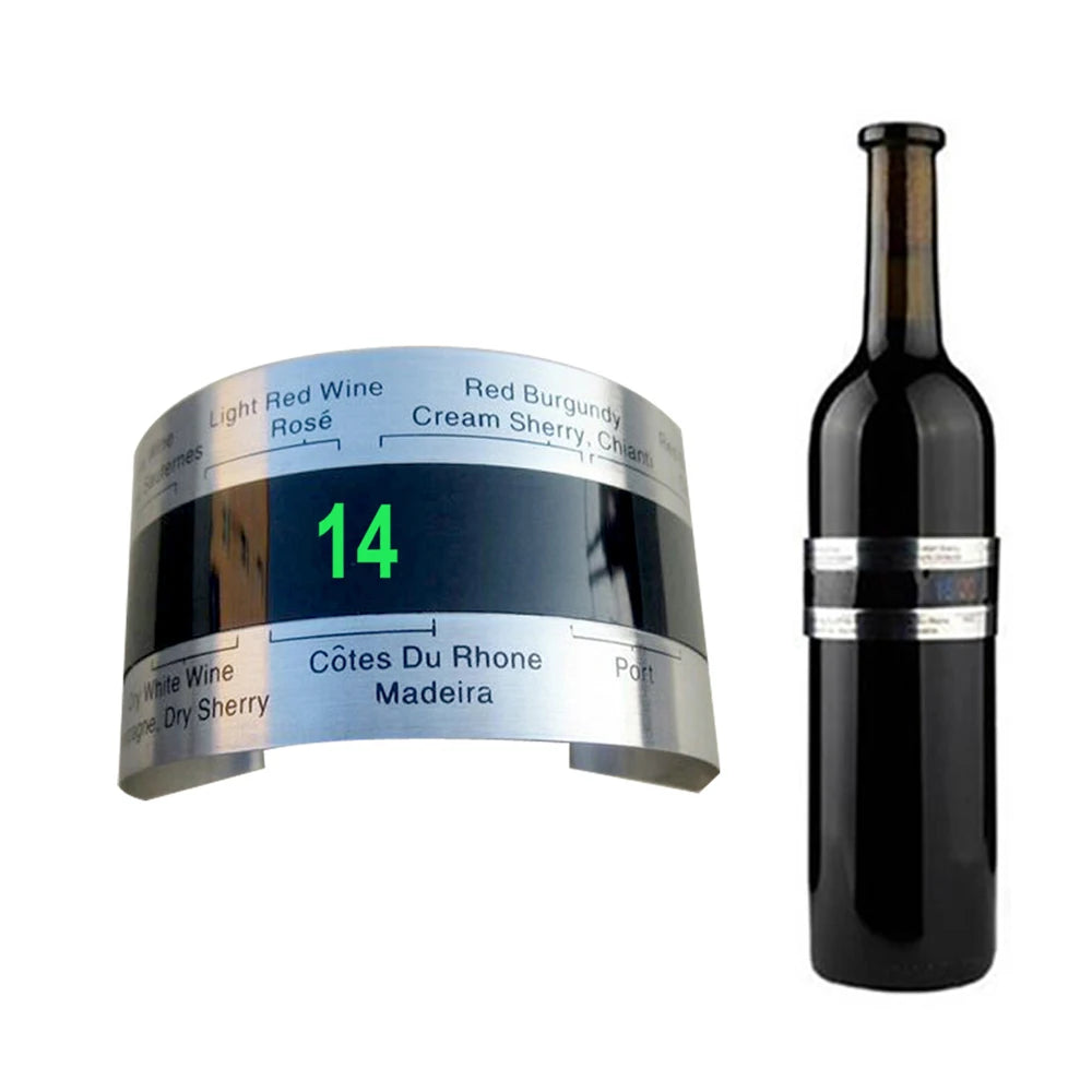 Wine collar thermometer with LCD display
