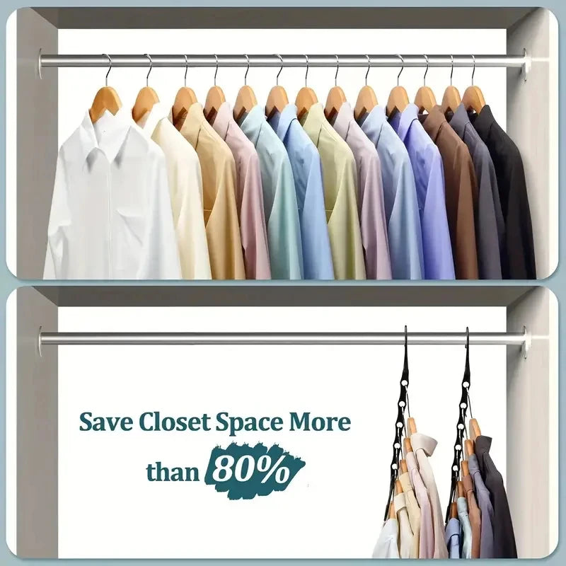 Space saving 5 hole clothes organizer hangers