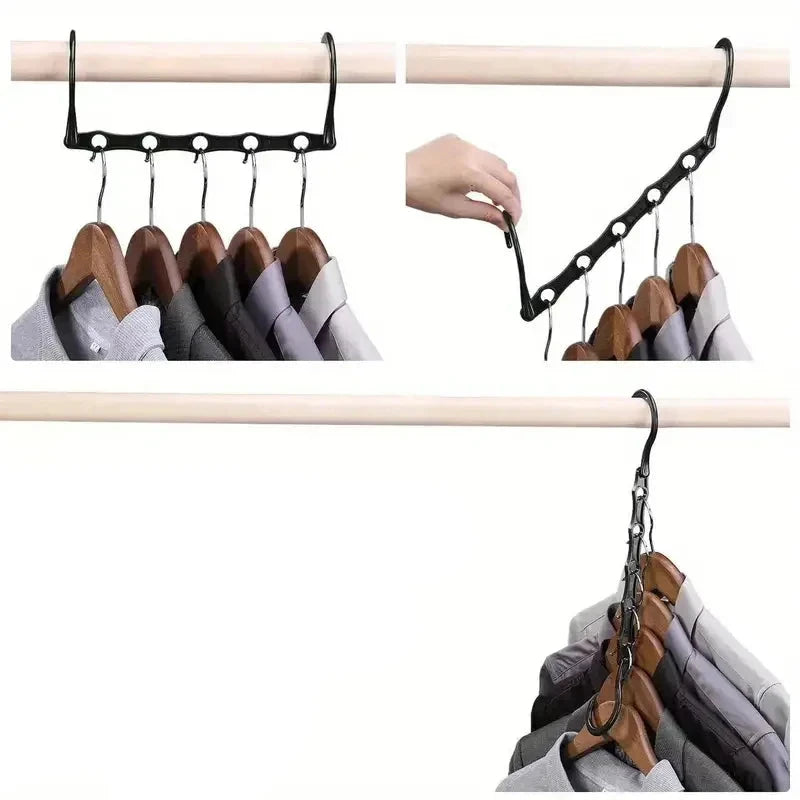 Space saving 5 hole clothes organizer hangers