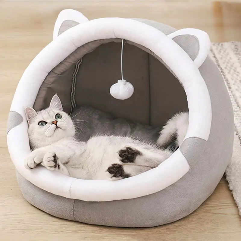 Cat / Dog soft cozy bed with toy