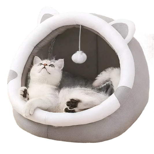 Cat / Dog soft cozy bed with toy